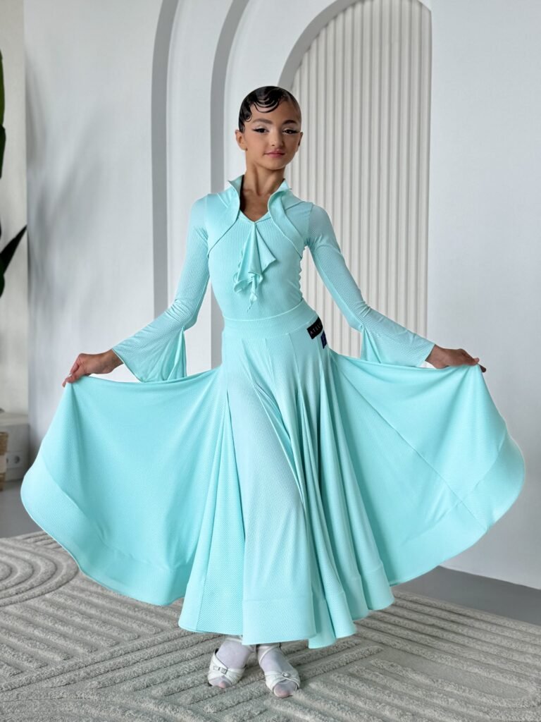 atelier sm dancer pose flared blue ballroom gown 2025