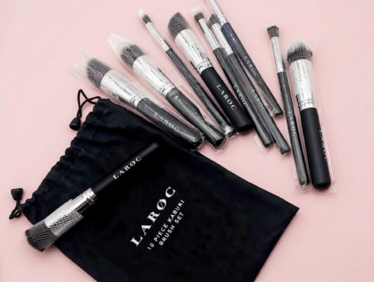 set of brushes for makeup – laroc kabuki brush make up set (10 pcs)