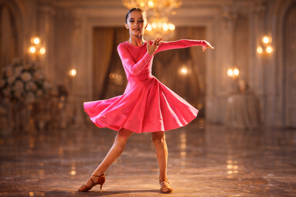 juvenile dancing pink dress