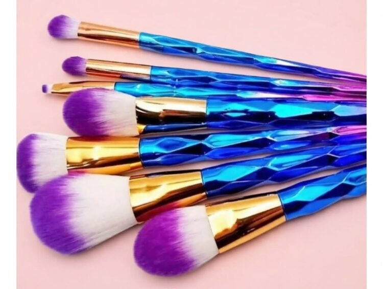 penzliv unicorn diamonds makeup brush set 7pcs
